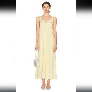Posse Marilyn Shift Swing Tank Midi Maxi Dress Limoncella Yellow Lace XL FWRD